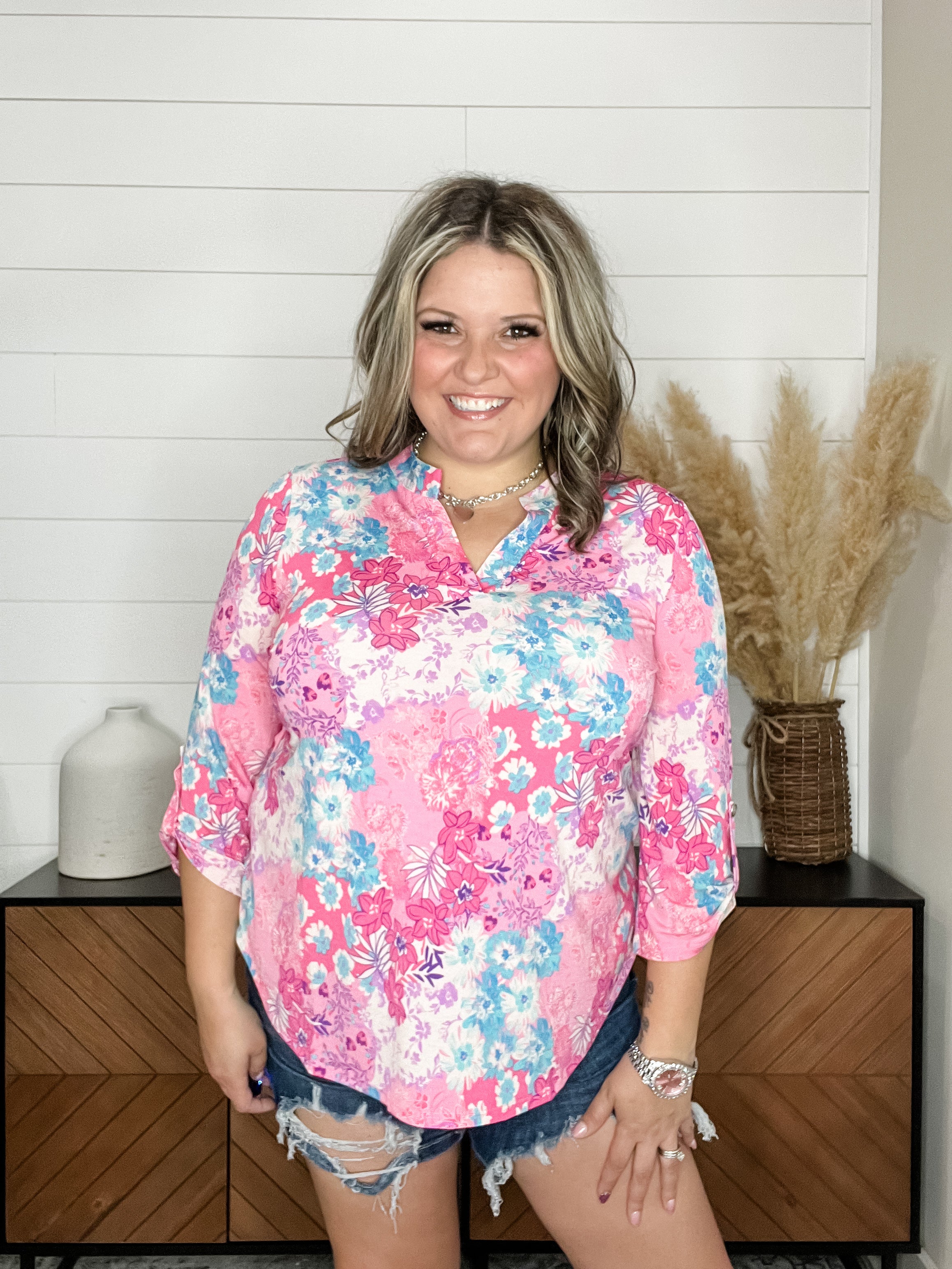 Dear Scarlett 3/4 Sleeve Lizzy Tops